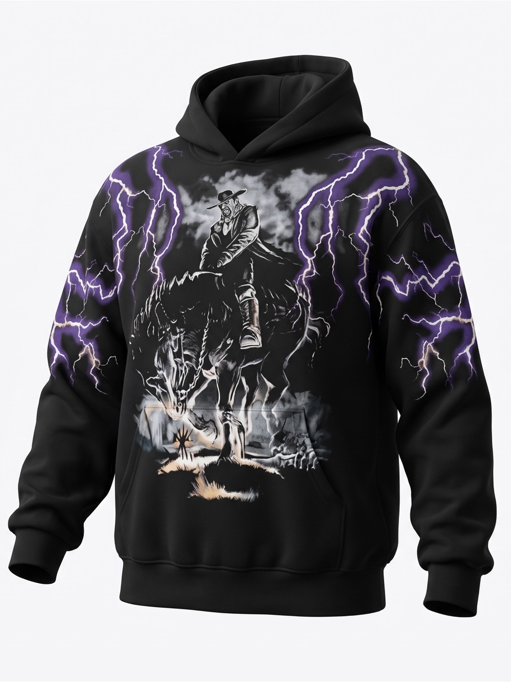 WWE Undertaker The Last Ride Piece Hoodie Black XL Wrestling Pullover NWT